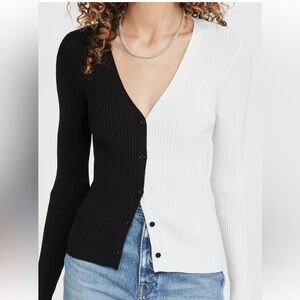 STAUD Black and White Cargo Sweater